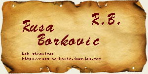 Rusa Borković vizit kartica